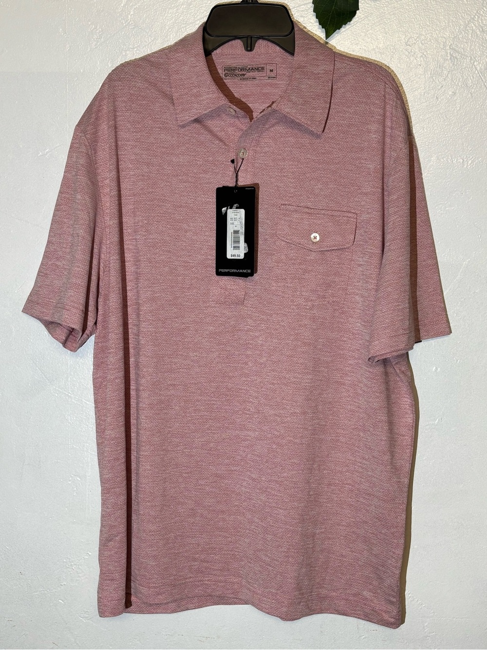 Roundtree & Yorke Heathered Rose Polo with Chest Pocket